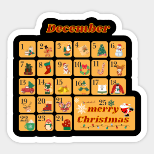 Christmas Advent Calendar  December Sticker